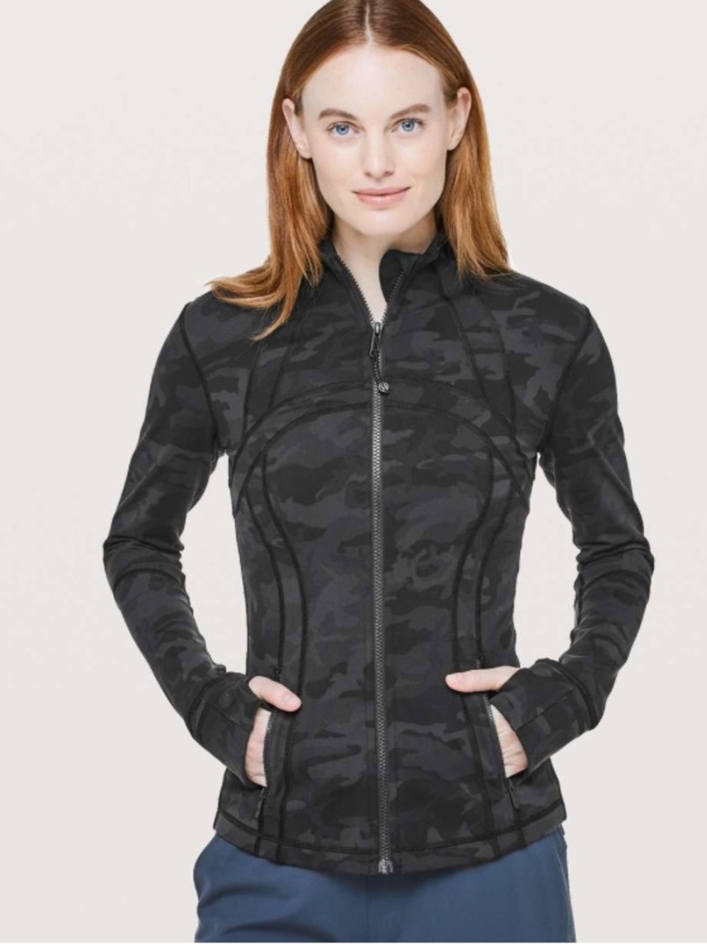 lululemon athletica Black Camo Zip-Front Bomber Jacket